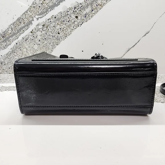 MARC JACOBS Mini Grind Patent Crossbody Tote In Black - Picture 12 of 15